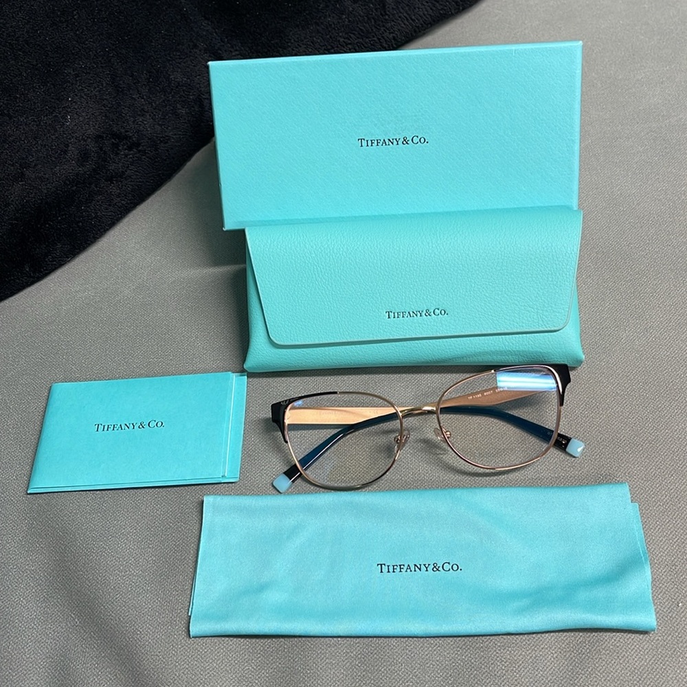 BNWT TIFFANY TF1135TF 1135 6007 BLACK & ROSE GOLD FULL RIM EYE FRAMES 140-53-16 - Picture 11 of 16
